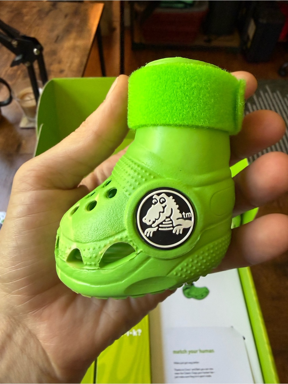 Crocs Dog Shoes with Velcro Strap - Bright Lime Green